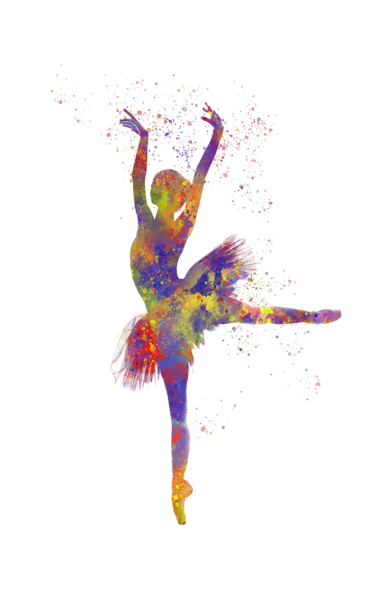 Ballerina di danza classica in acquerello poster con telaio in alluminio da ⚽ Sports Pulse