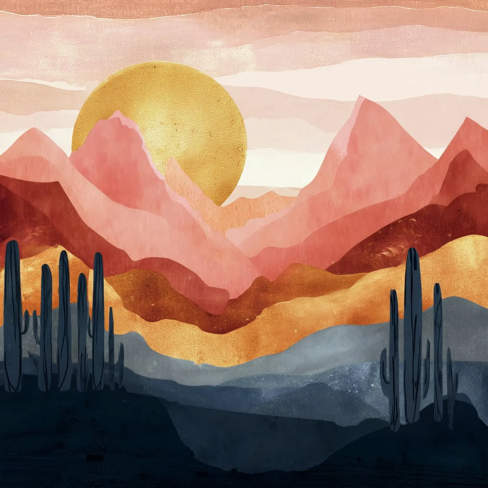 Blush Horizon - A Desert Dream in Warm Tones carta hahnemühle da Dune