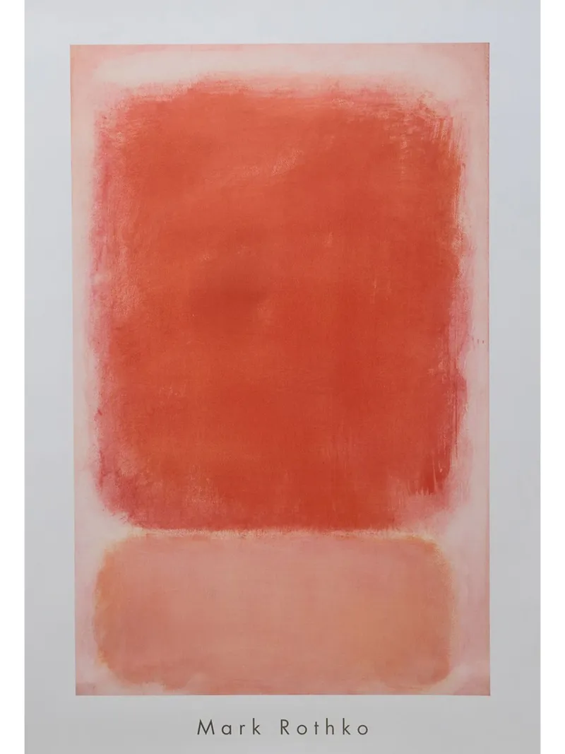Mark Rothko Stampa d'arte Rosso e rosa su rosa, 1953 poster con telaio in legno da Spencer Farrell2