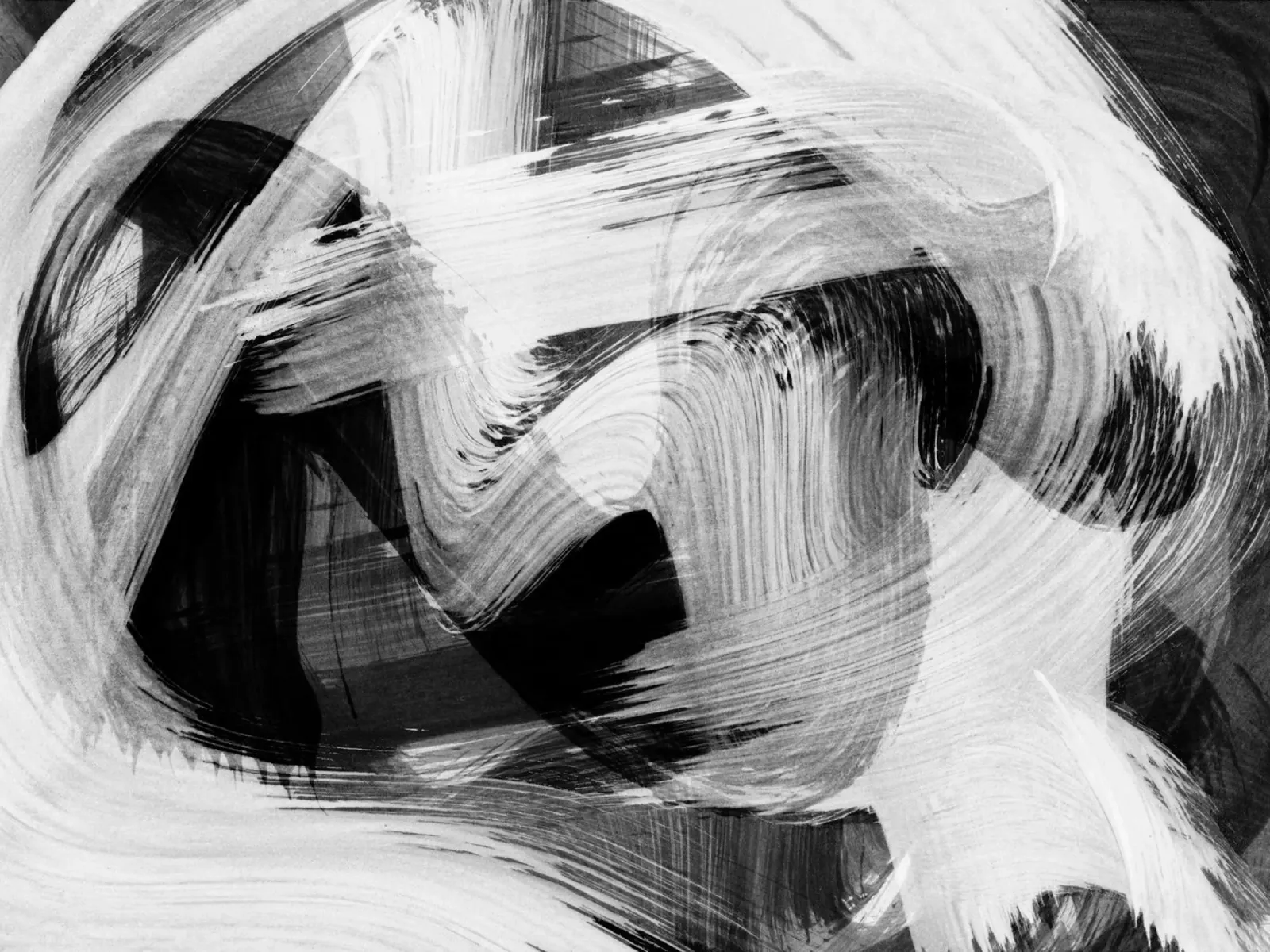 Strokes 28 | Black & White Expressionism poster con telaio in alluminio da sabidussi