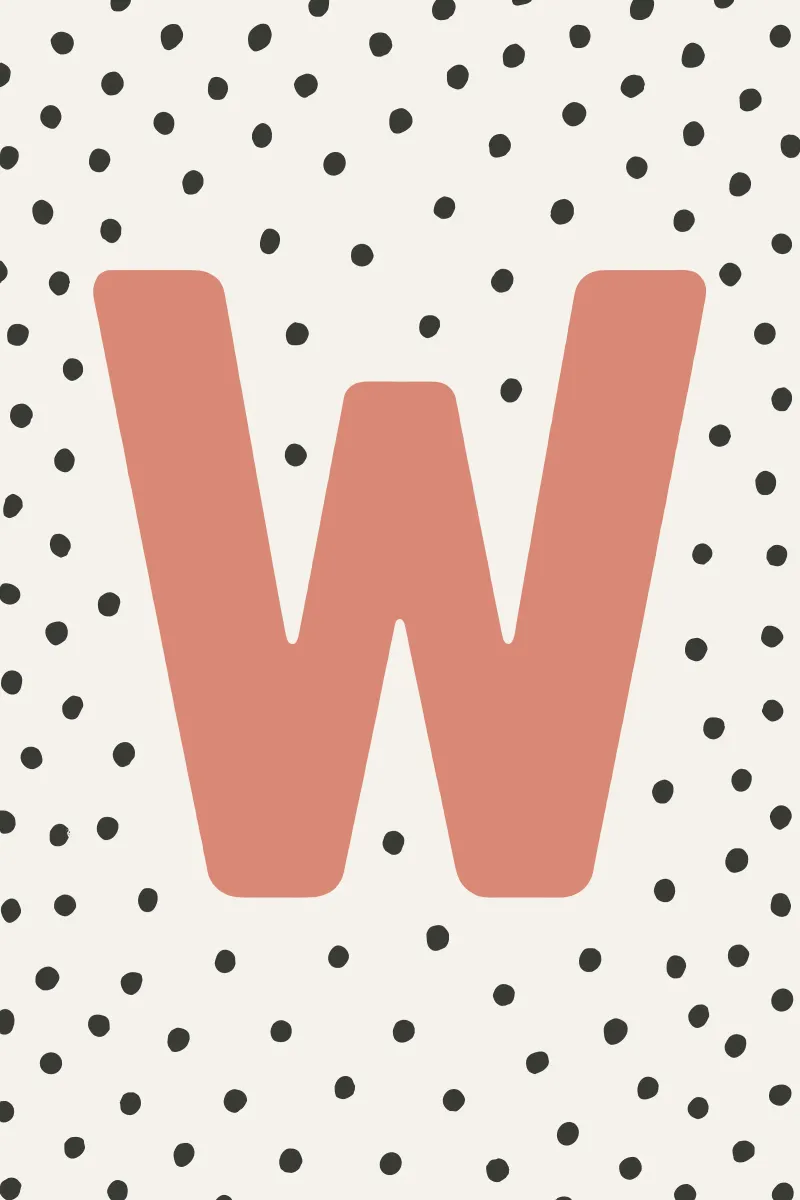 Initial W on dot pattern - Scandinavian style canvas by KidzStudio