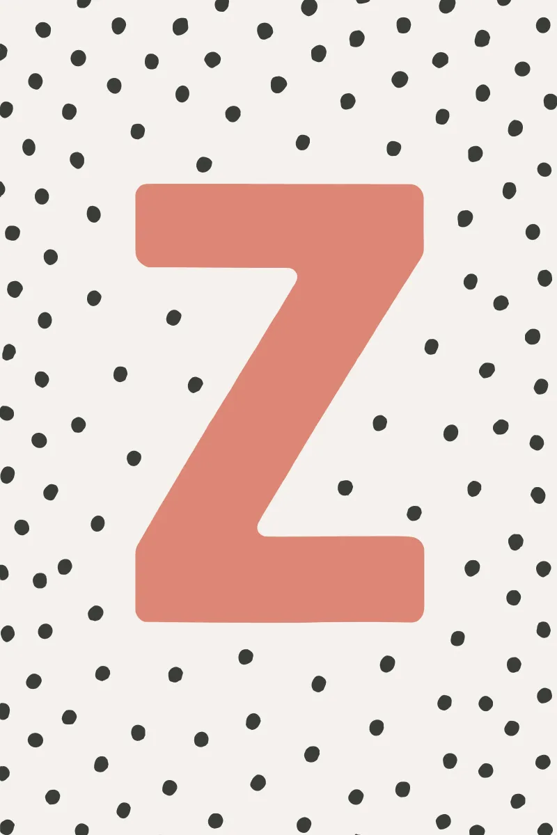 Lettera Z con puntini - Poster tipografico poster con telaio in alluminio da KidzStudio