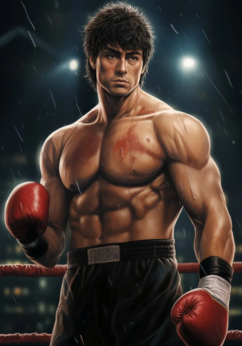 Rocky Balboa Boxe poster con telaio in plastica da Fleur de Lys