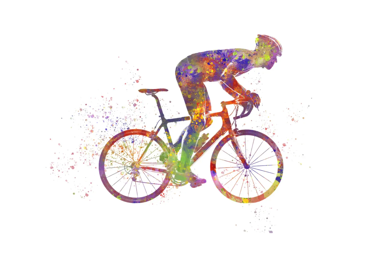 Radfahrer in Aquarell Poster von ⚽ Sports Pulse