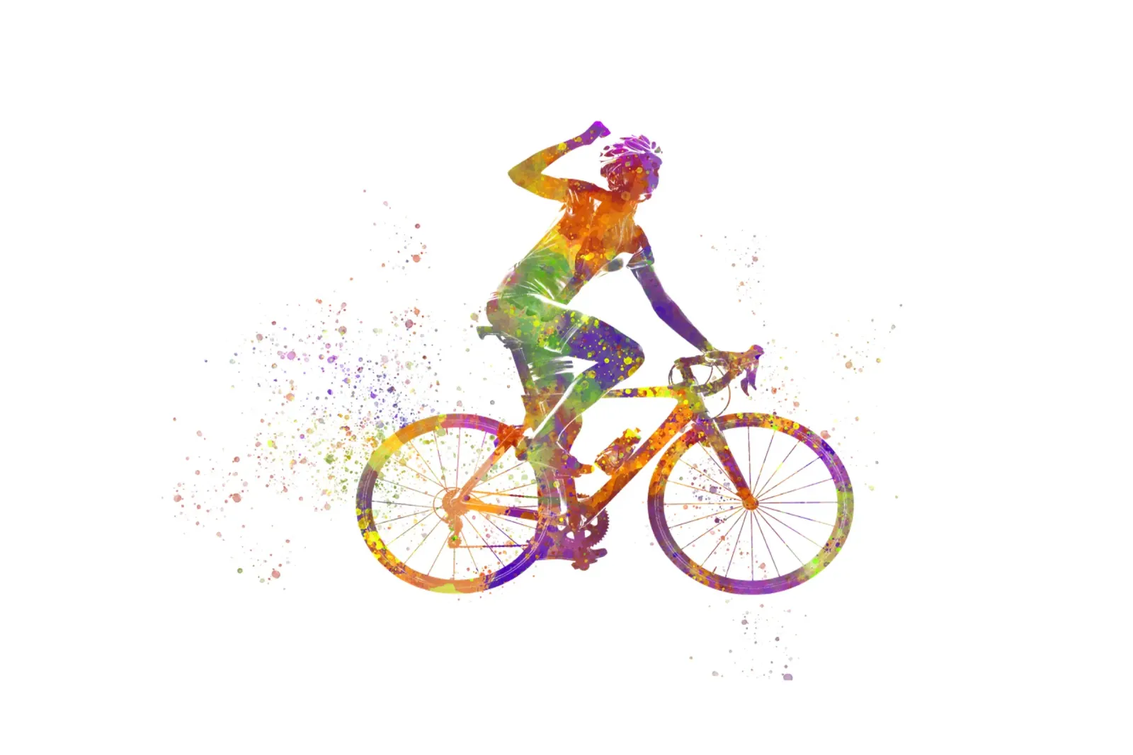 Radfahrer in Aquarell Poster von ⚽ Sports Pulse