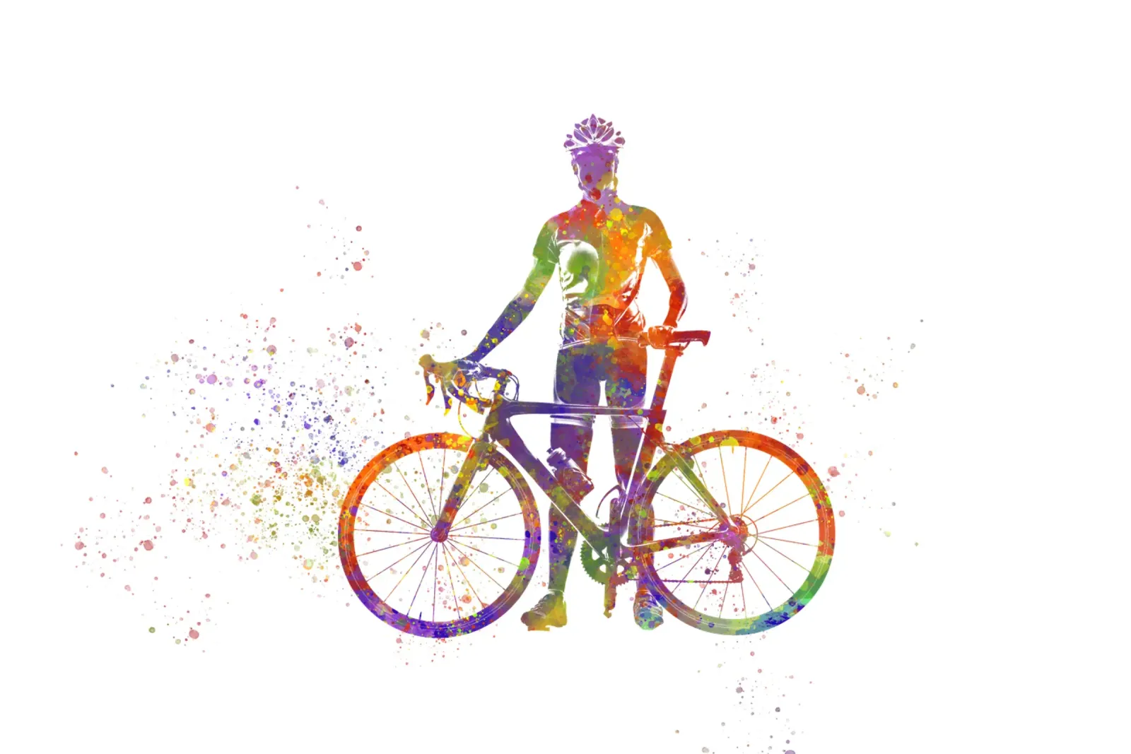Radfahrer in Aquarell Poster von ⚽ Sports Pulse