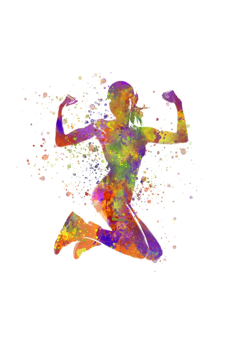 Esercizio di fitness con l'acquerello tela con Cornice a cassetta da ⚽ Sports Pulse