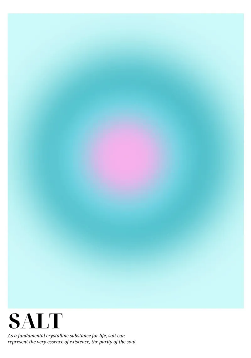 Zout Aura Kleurverloop Abstract Spiritueel Poster canvas met Baklijst van dawnthesea