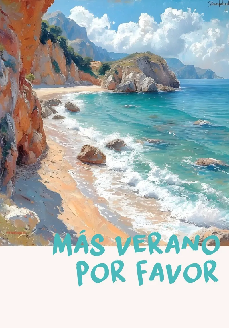 "Poster d'arte costiera "More Summer Please tela con Cornice a cassetta da dawnthesea