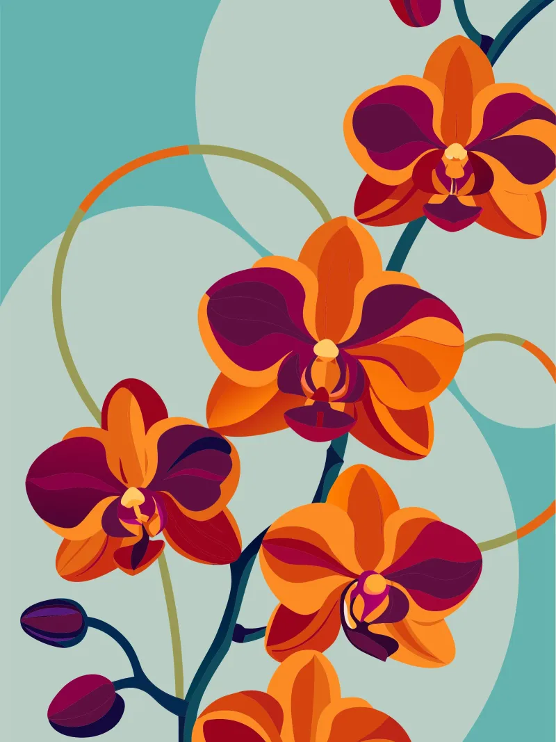 Fiore di orchidea poster con telaio in legno da HAPPY SHOP