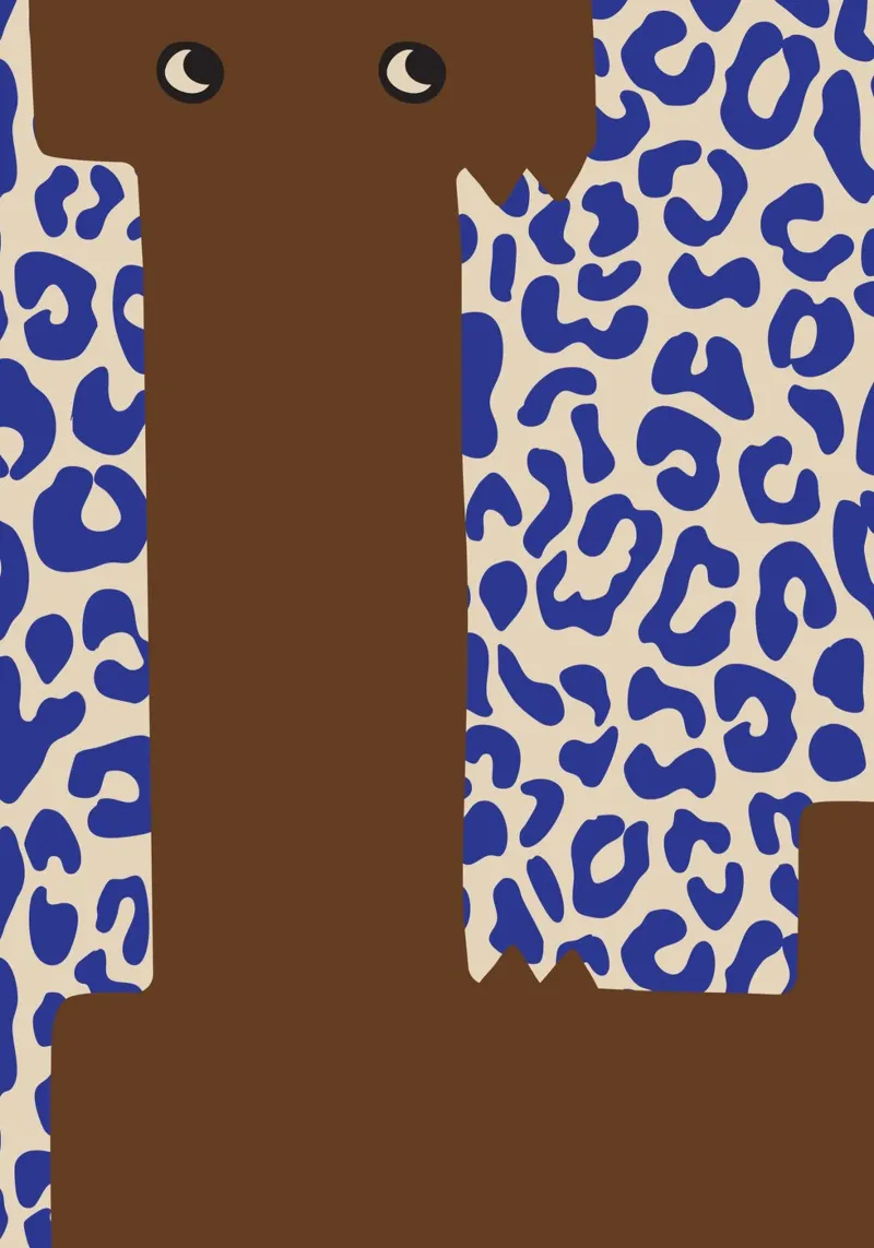 Fun Monster Letter L With Leopard Background canvas with Floater frame by ALLÉE DE PAPIER