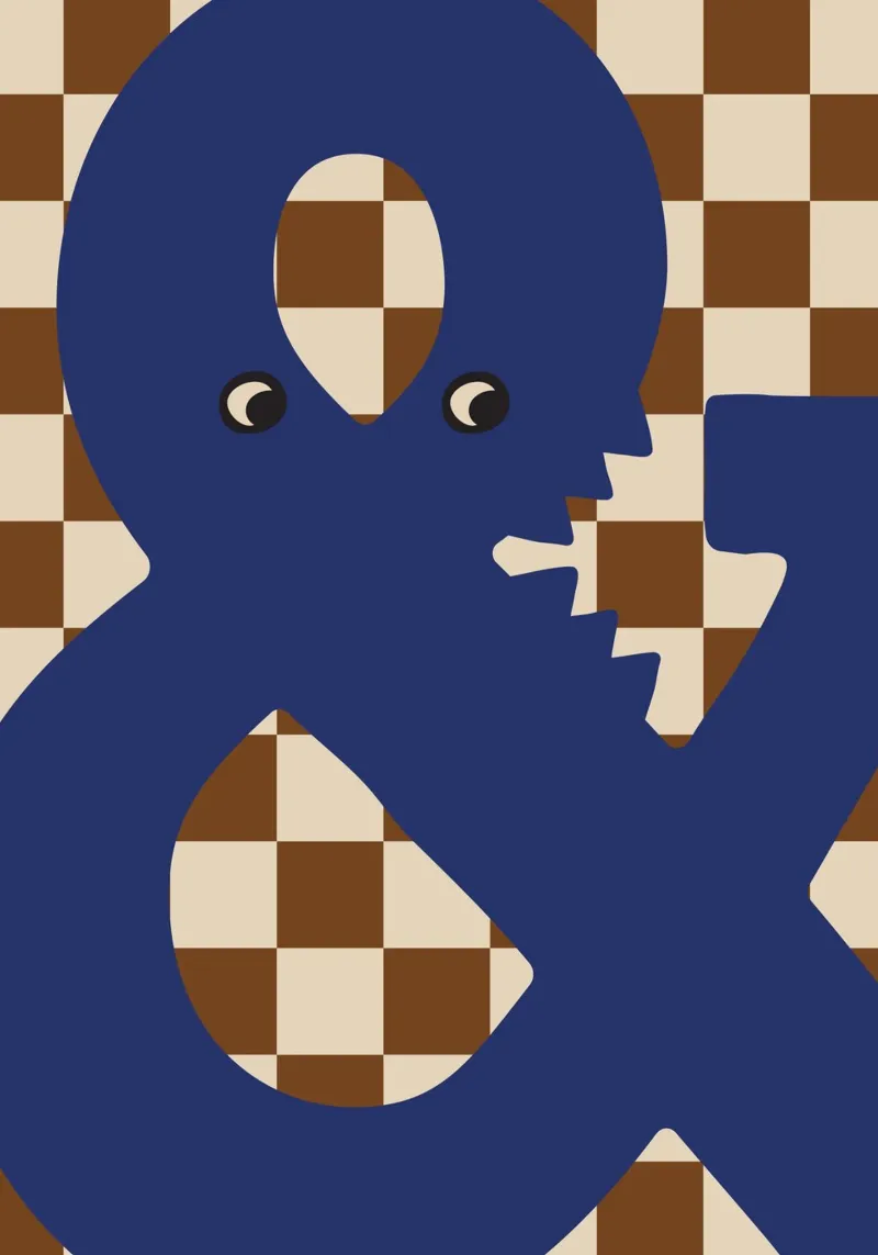 Fun Monster Ampersand With Checkerboard Background canvas by ALLÉE DE PAPIER
