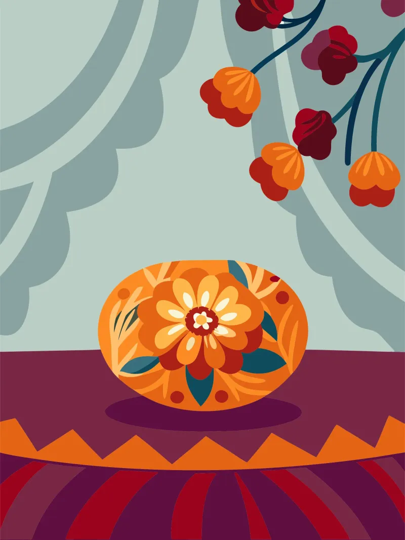 Bloem canvas met Baklijst van HAPPY SHOP