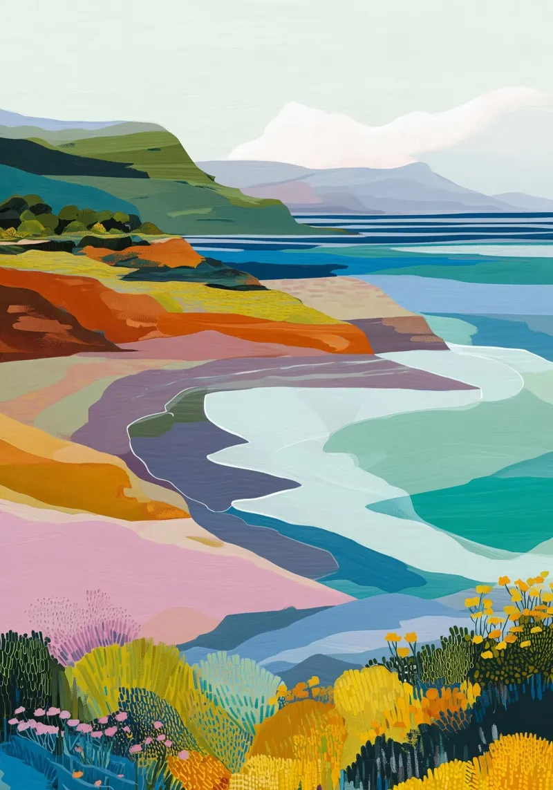 Pastel Dunes - A Dreamscape by the Ocean poster da Dune