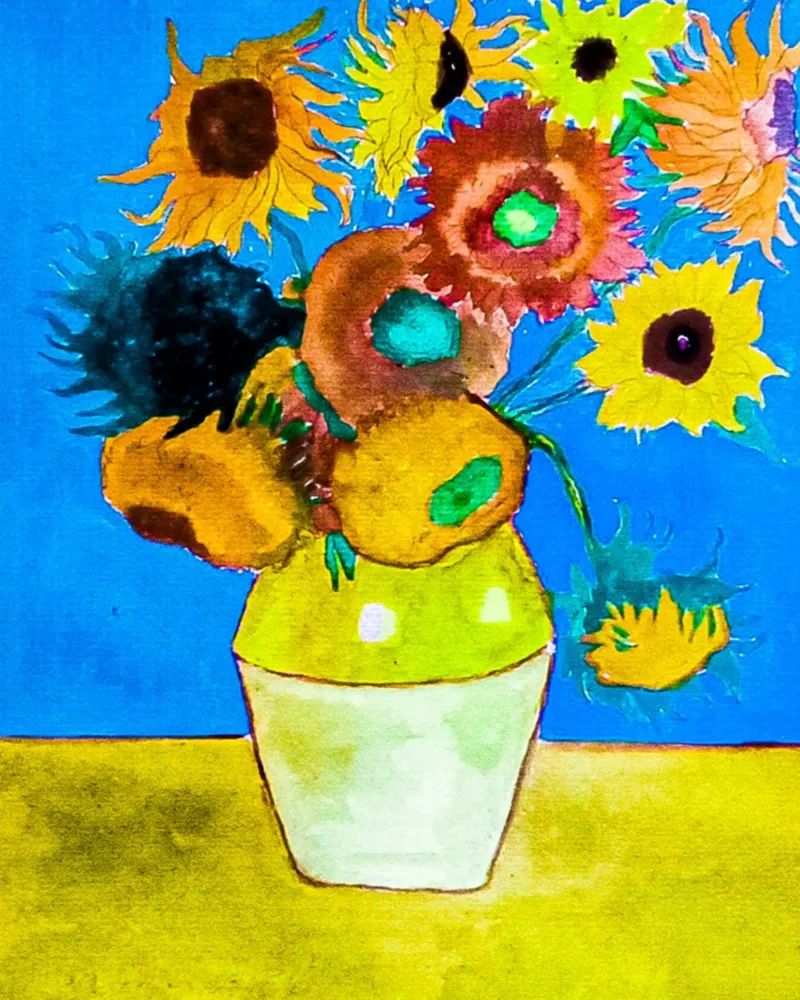 vaso di girasoli colorati pellicola backlit da cloud shop