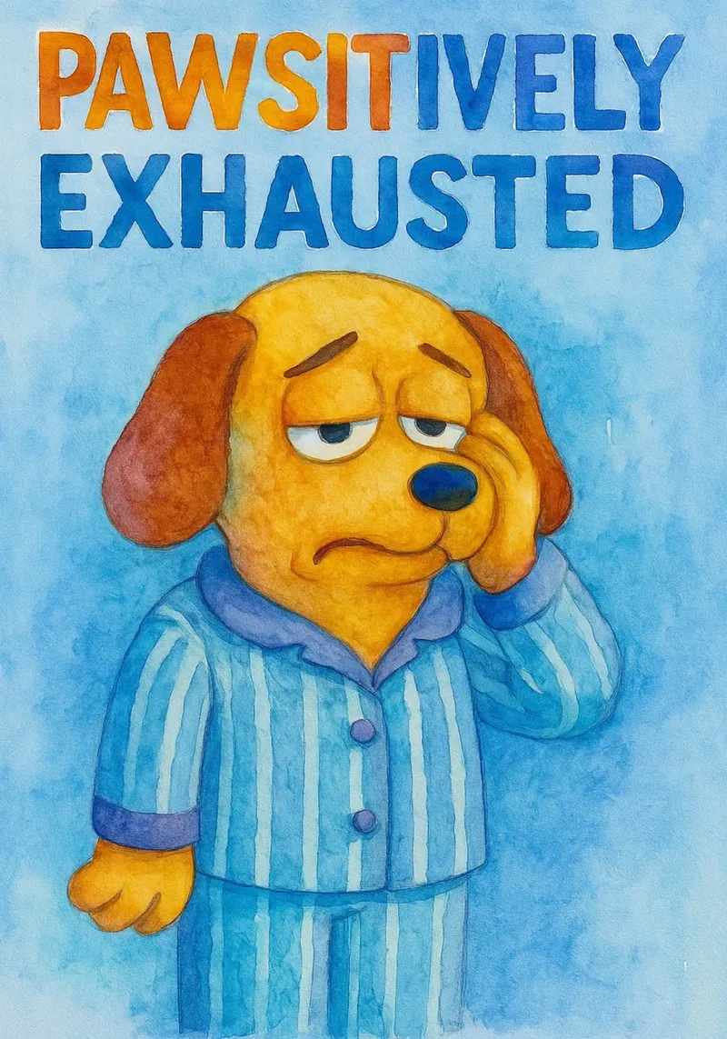 pittura artistica per cani esaurita con le zampe poster con telaio in legno da Mutiaram