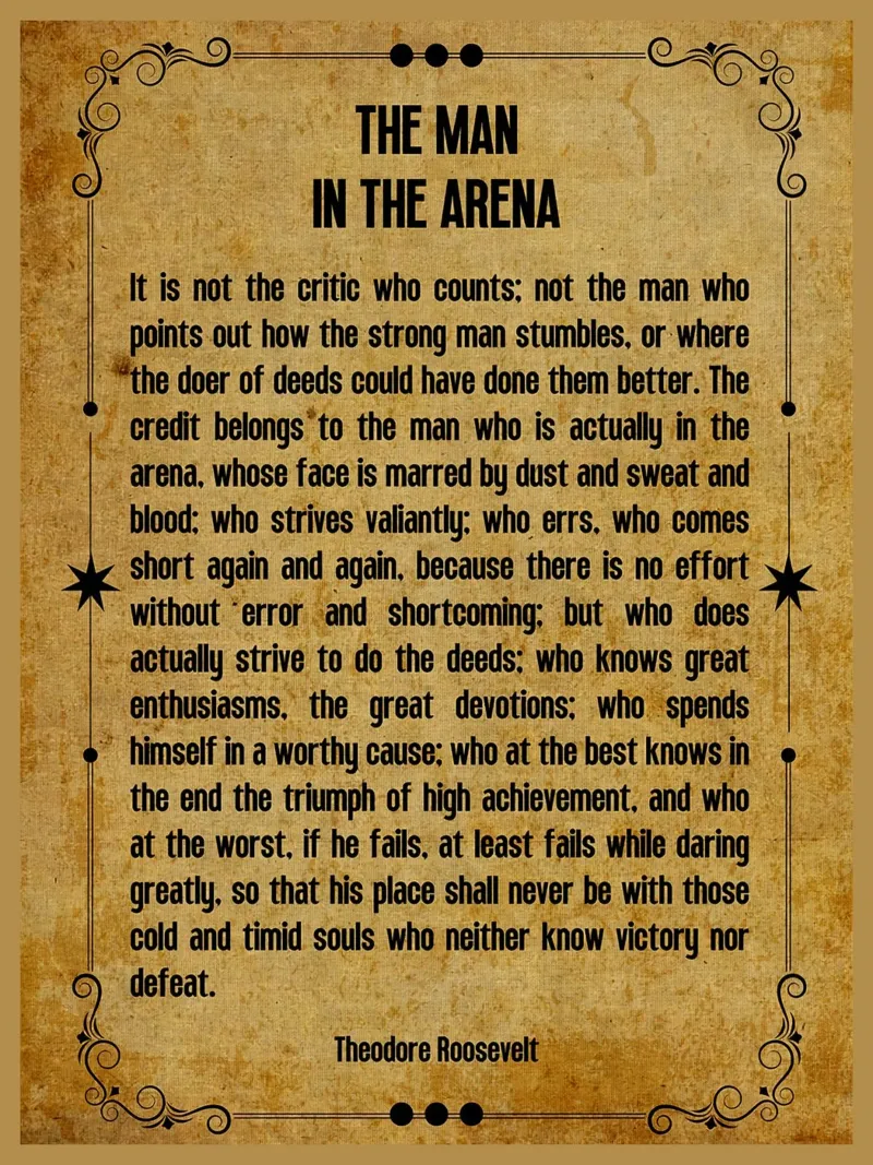 The Man in the Arena hahnemühle by Ashley Studio