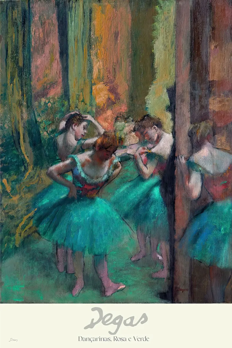 Edgar Degas - Ballerine rosa e verdi alluminio dibond da Alfieson