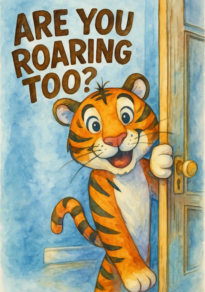 sei tu che ruggisci troppo disegno artistico della tigre poster con telaio in plastica da pasadenan