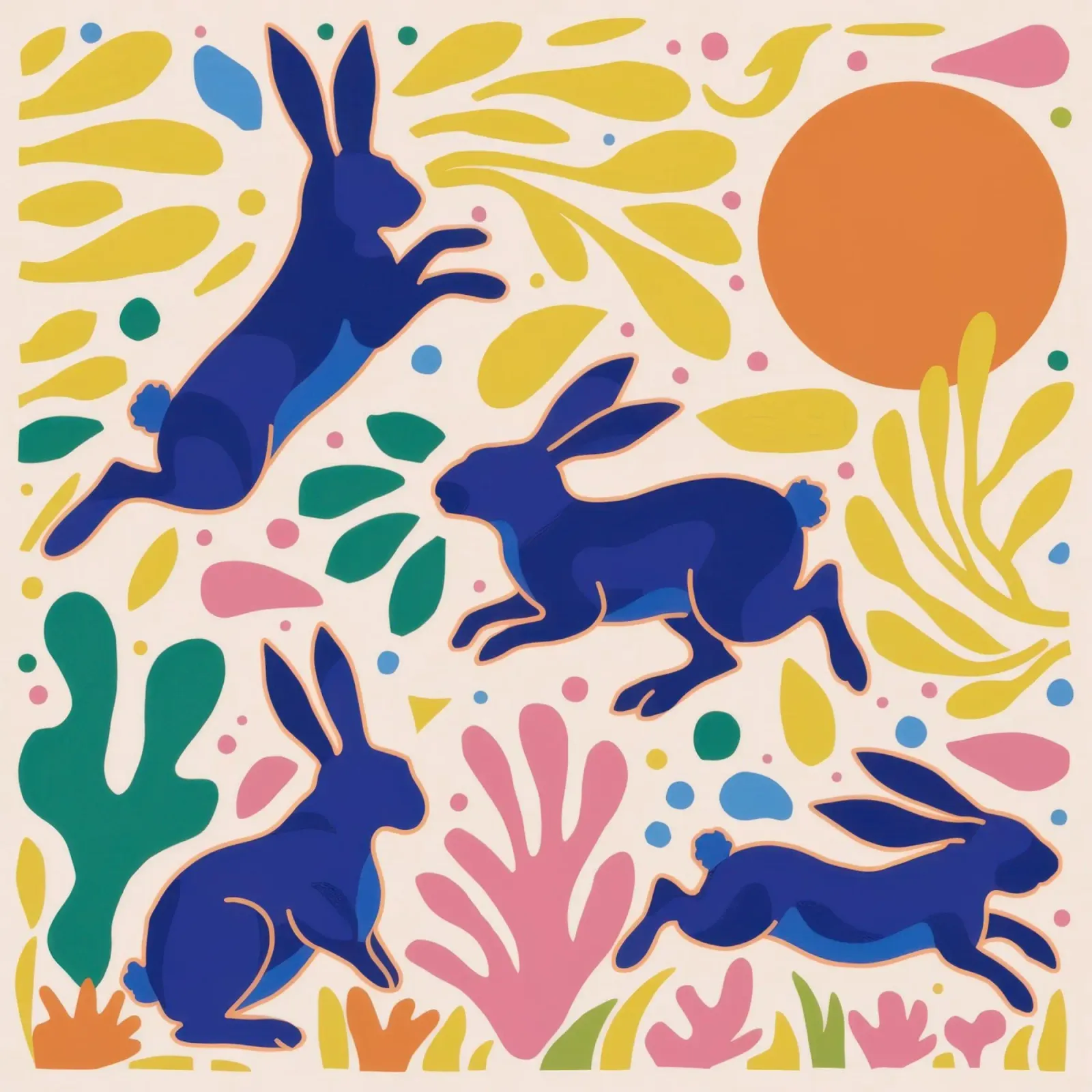 Ballo del coniglio blu poster da Irish Strokes
