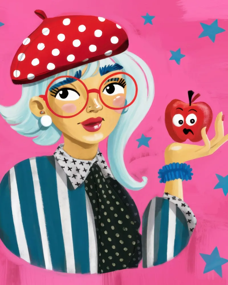 La stravagante signora delle mele poster con telaio in legno da Selene Shade
