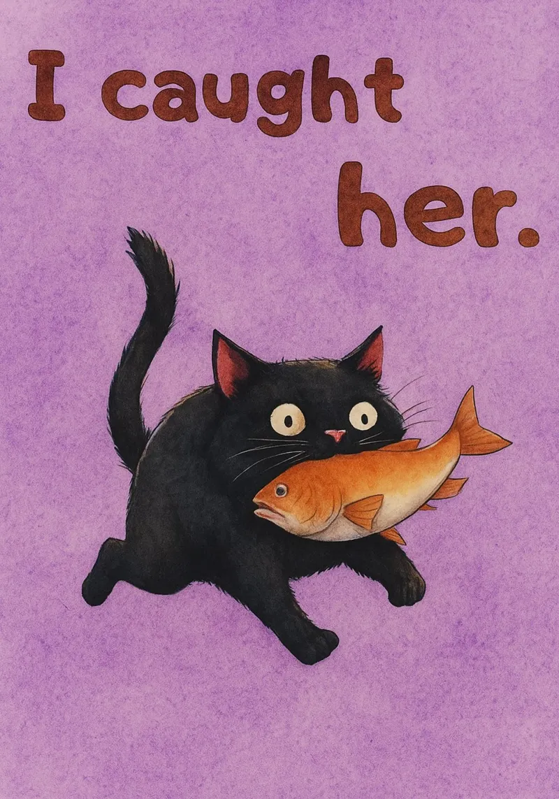 Katze, die ich beim Zeichnen erwischt habe Poster mit Kunststoffrahmen von pasadenan