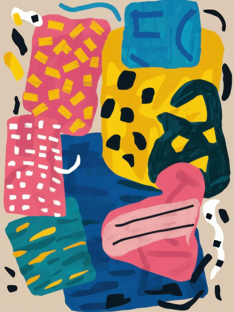 Collage di forme giocose carta hahnemühle da Obs Canvas