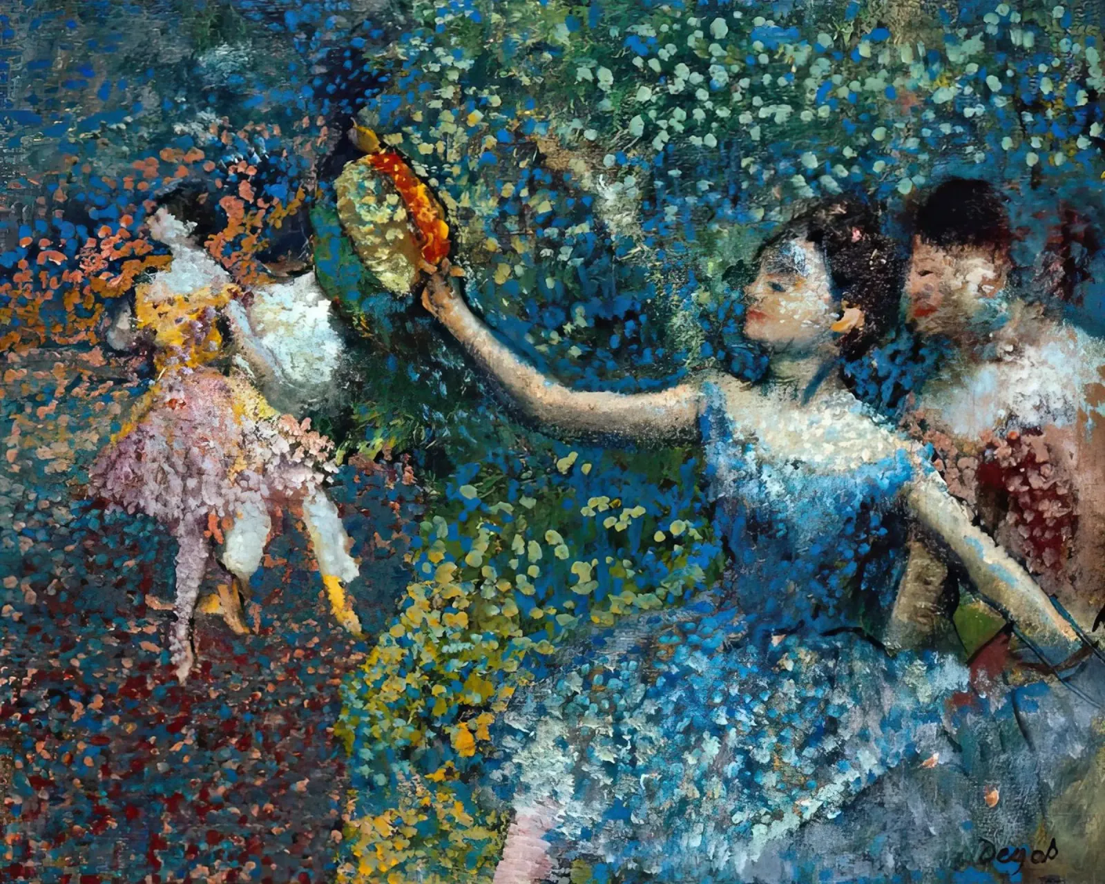 Ballerina con tamburello - Edgar Degas alluminio dibond da Alfieson
