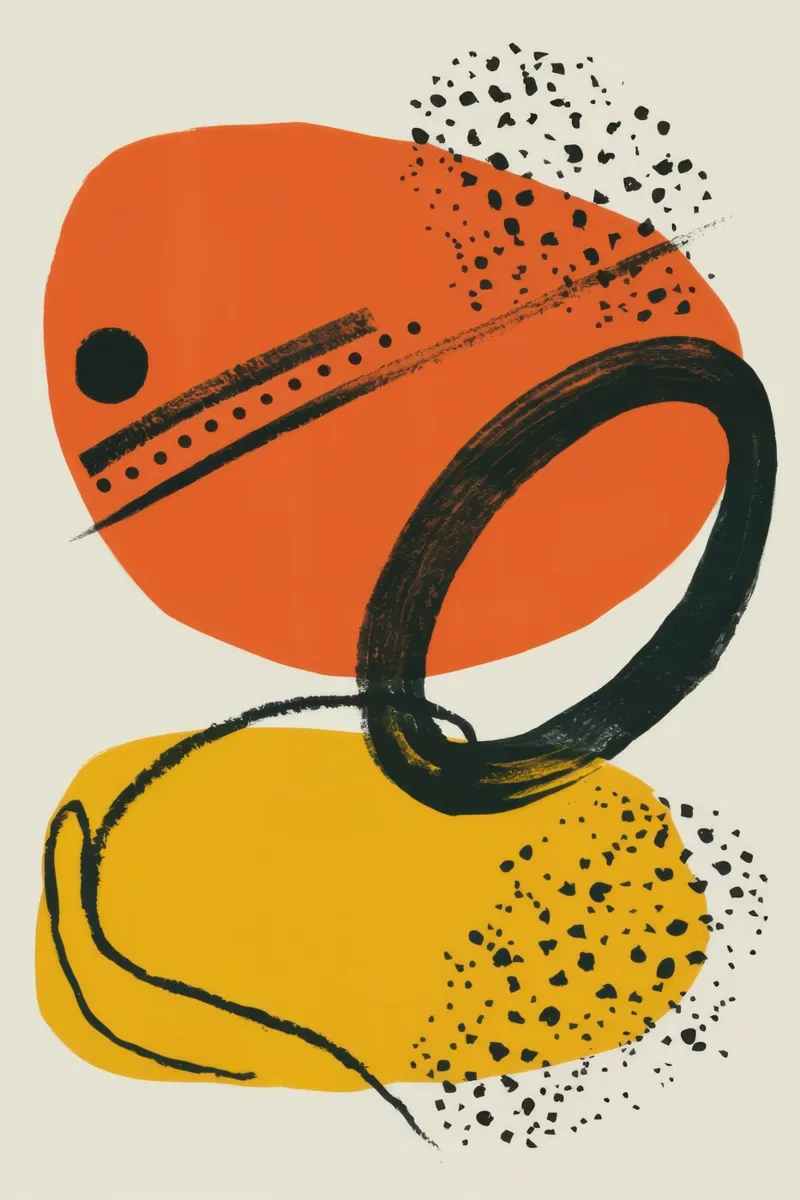 Abstracte bewegingsstudie canvas met Baklijst van Irish Strokes
