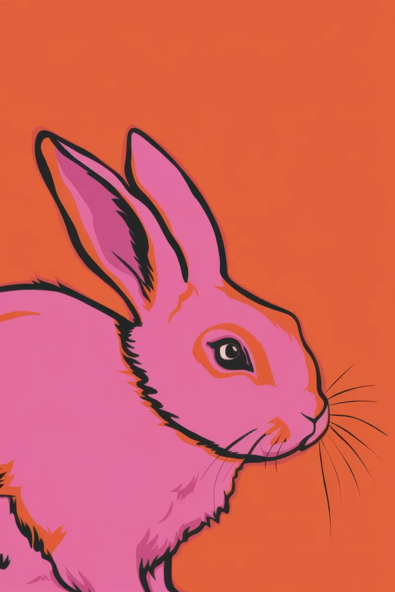 Lapin rose Pop Art plexiglas de Thistle Bloom
