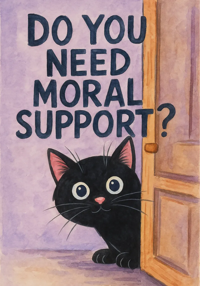 Brauchen Sie moralische Unterstützung Katze Kunst Zeichnung Poster von pasadenan