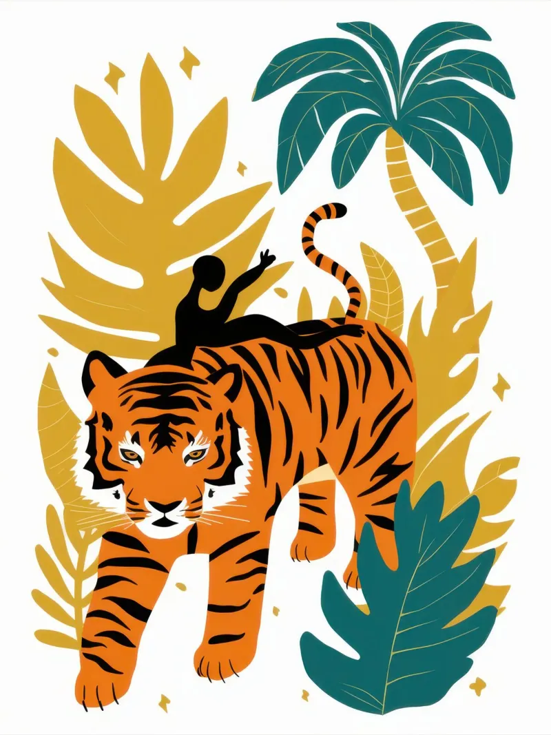 Camminare con la tigre dei tropici poster da Selene Shade