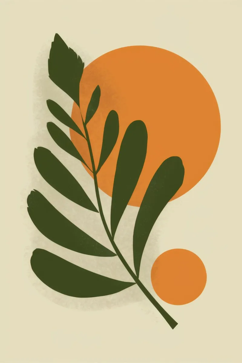Terracotta Sunlit Leaf poster da Trace Brush