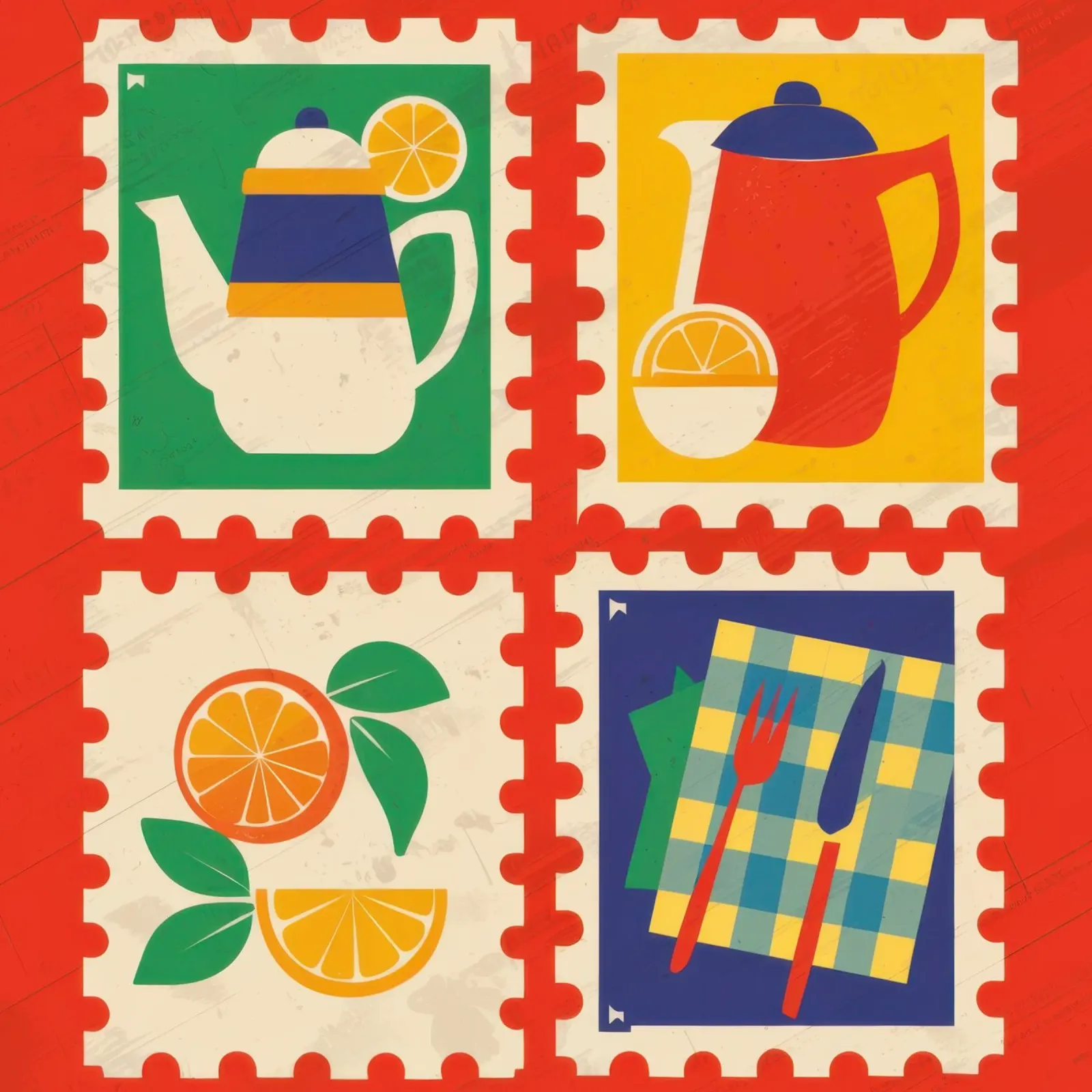 Collezione di francobolli Pop Art pellicola backlit da Irish Strokes