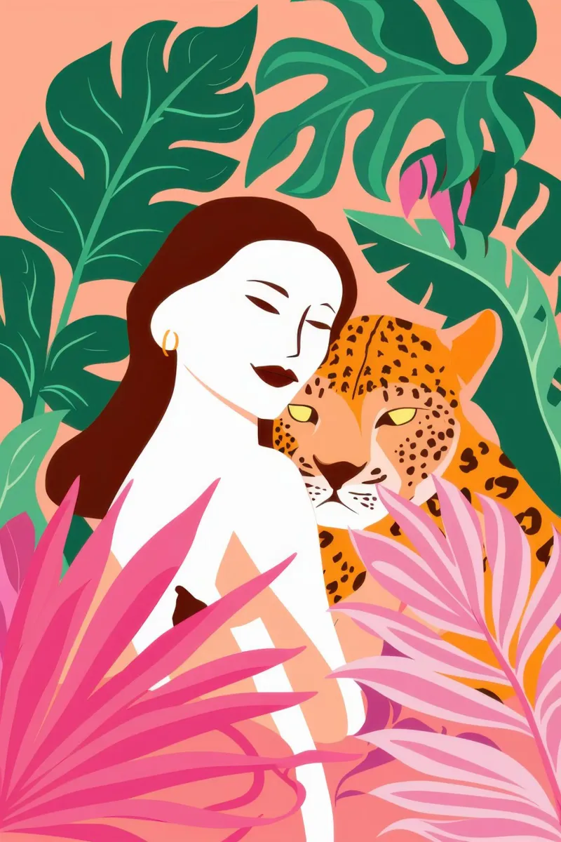 Frau und ihr Leopard Hahnemühle von Thistle Bloom