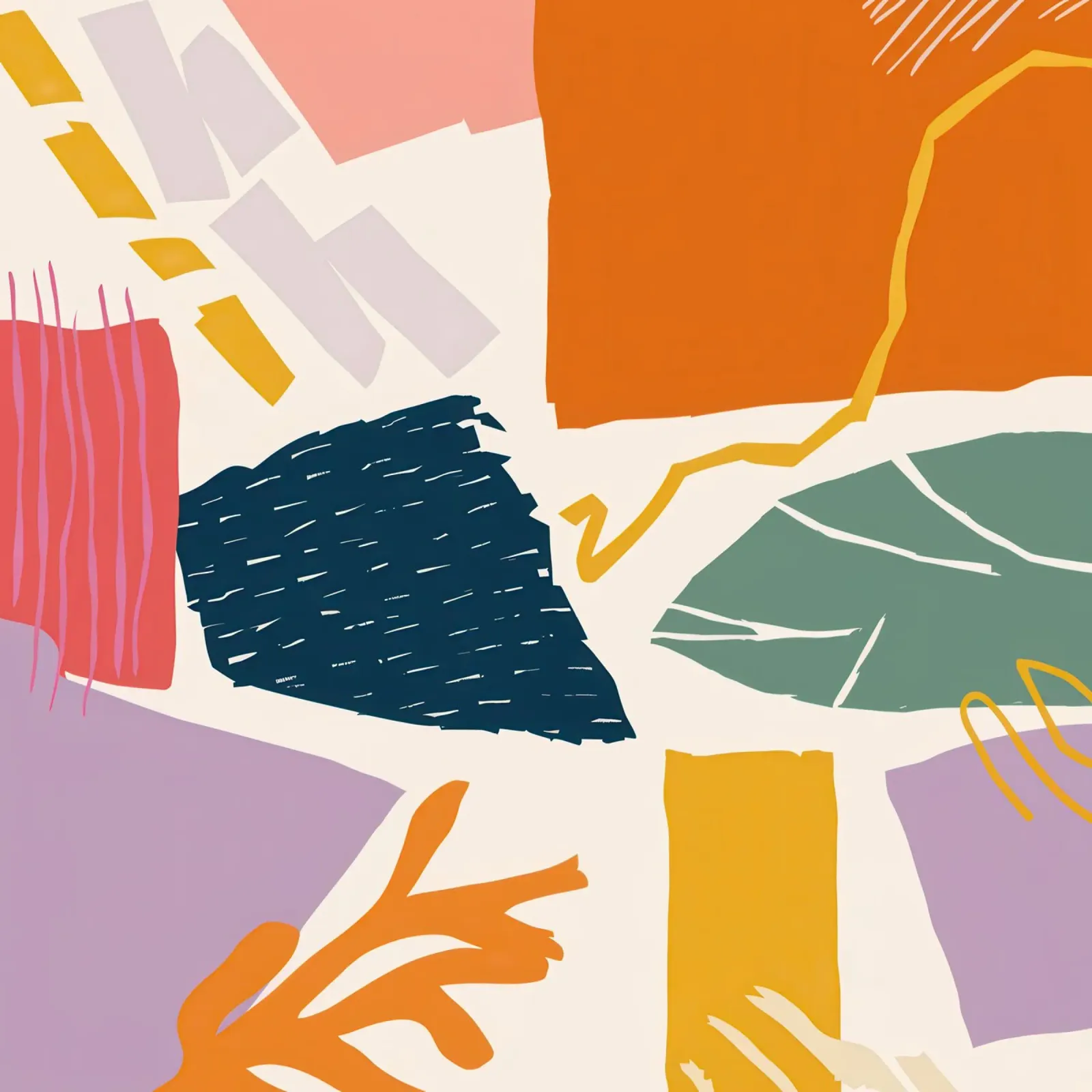 Collage di forme frantumate tela da Obs Canvas