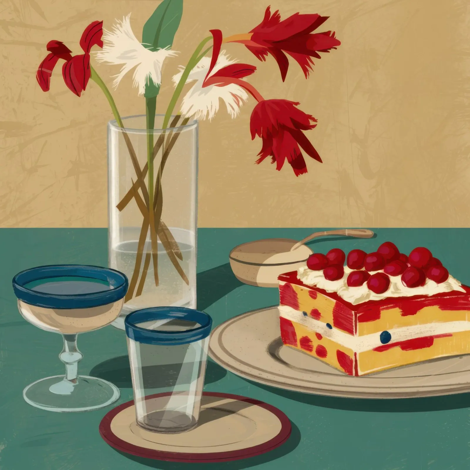 Red Velvet Repose canvas with Floater frame by Irish Strokes