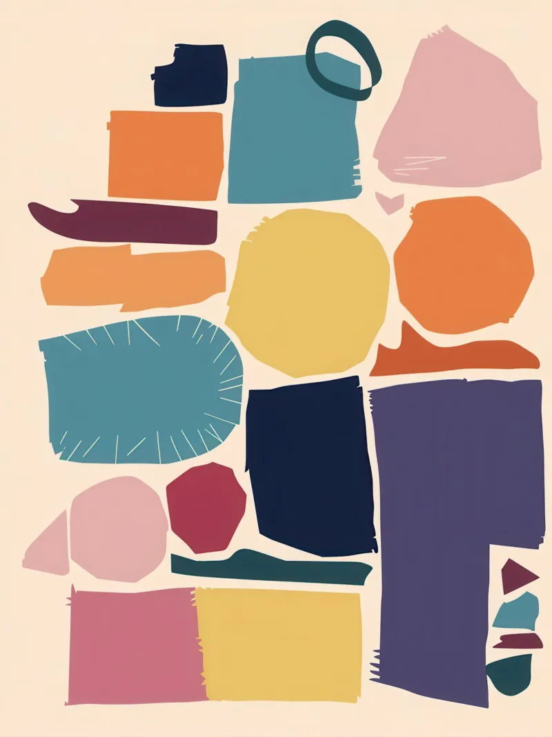 Mosaico di forme gioiose pellicola backlit da Trace Brush