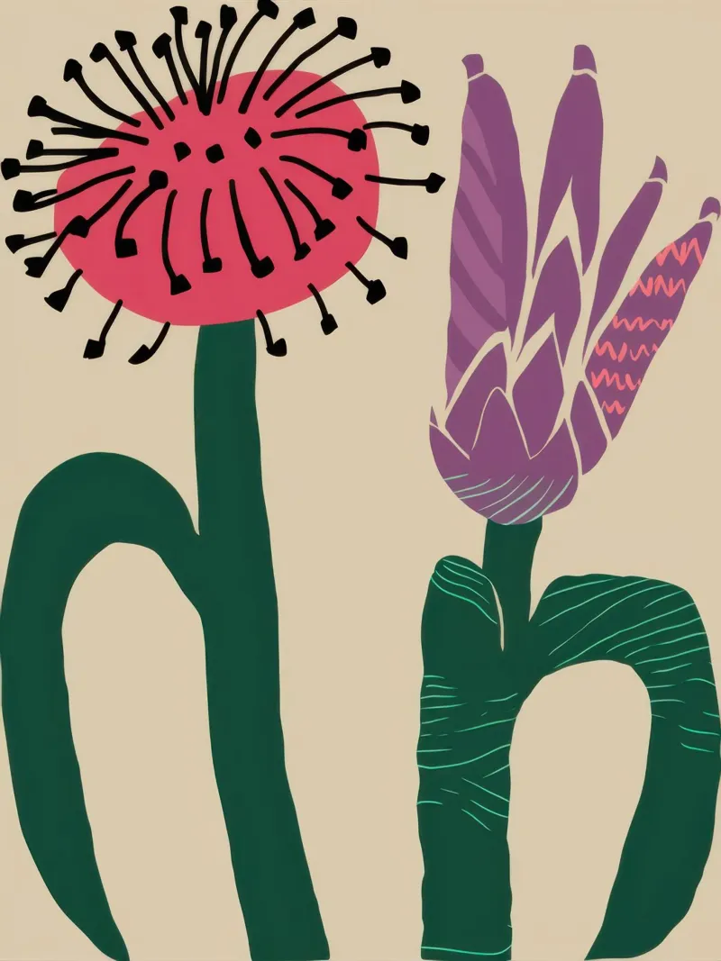 Duo grafico di fiori selvatici poster da Irish Strokes