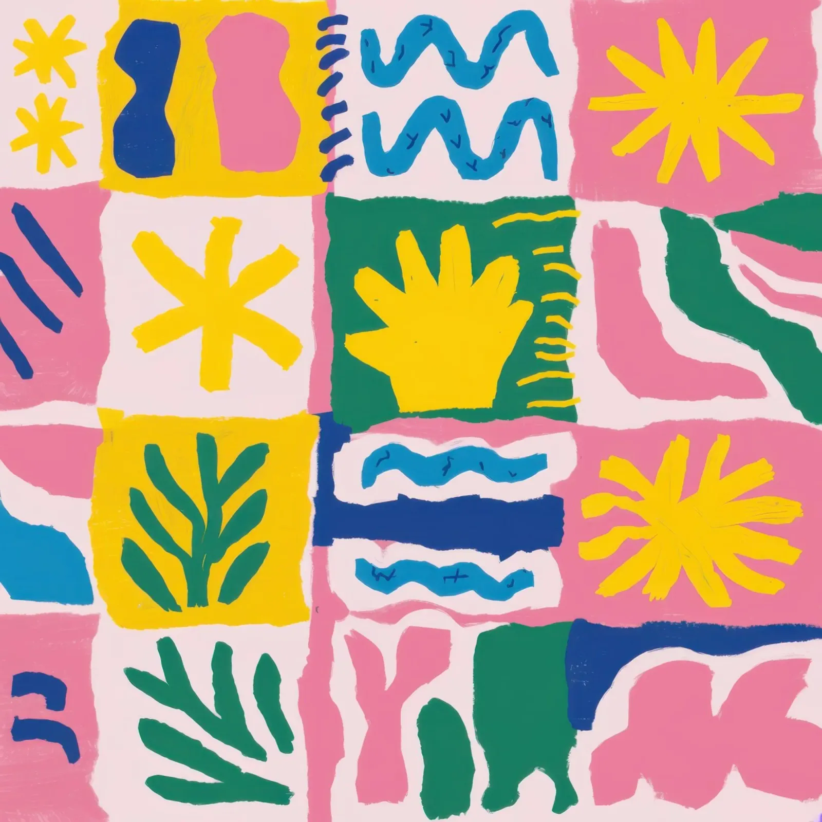 Joyful Pattern Grid hahnemühle by Obs Canvas