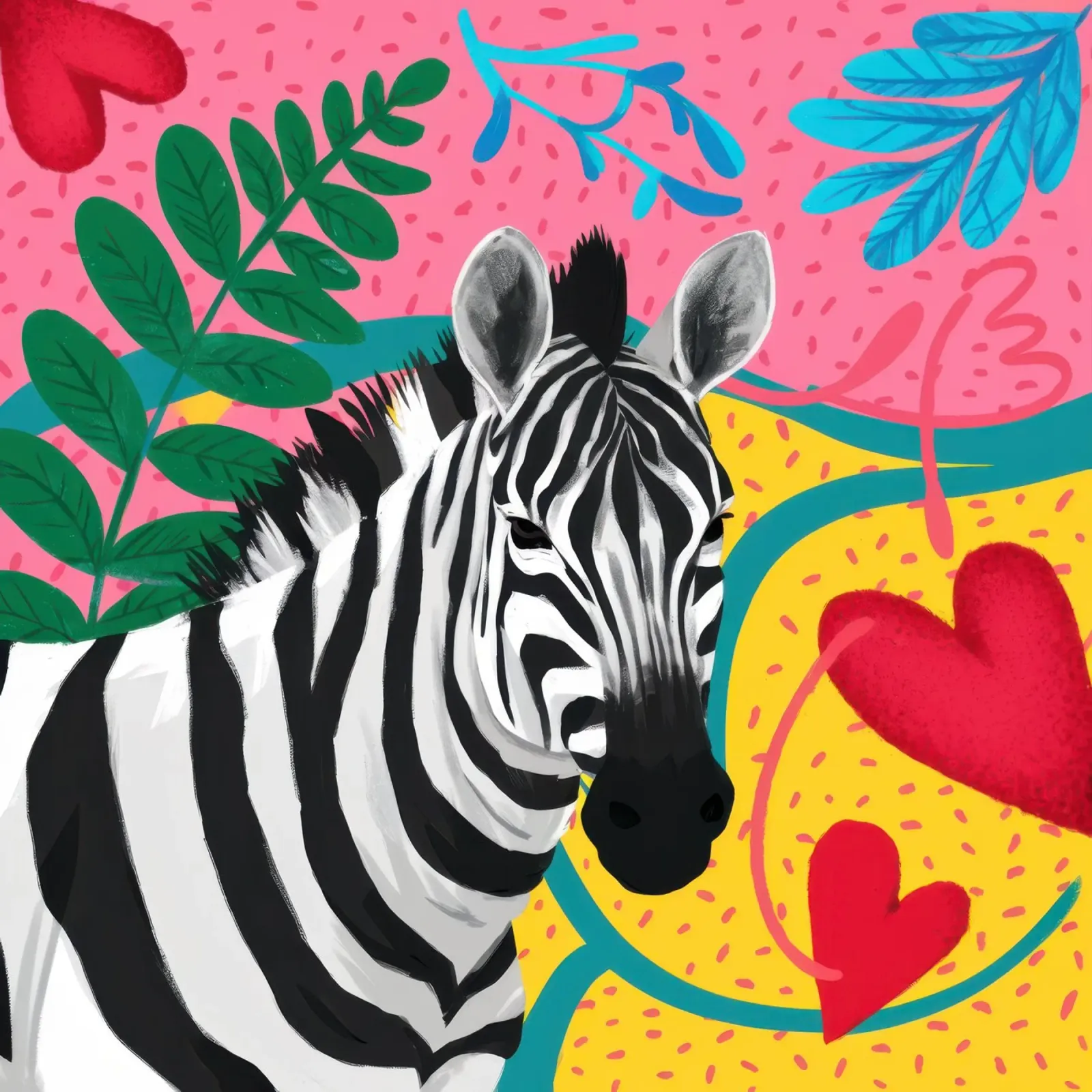 Zebra Cuore d'oro carta hahnemühle da Luna Aura