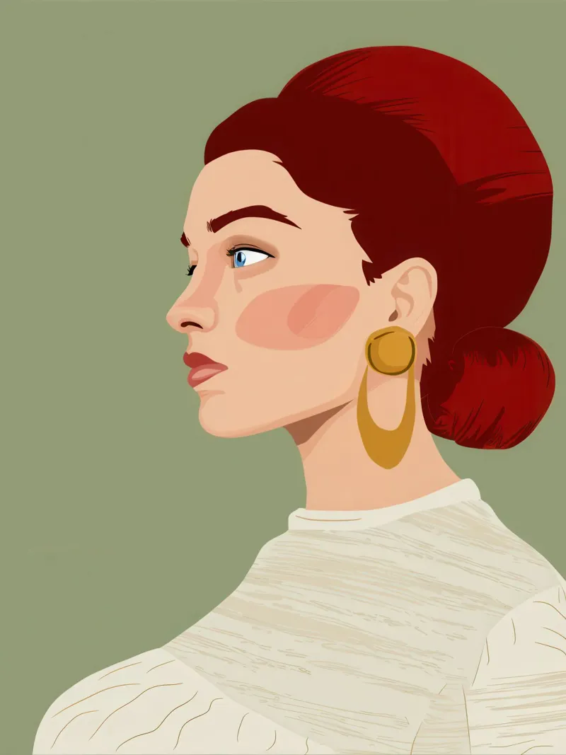 Ruby Haired Reverie canvas van Trace Brush