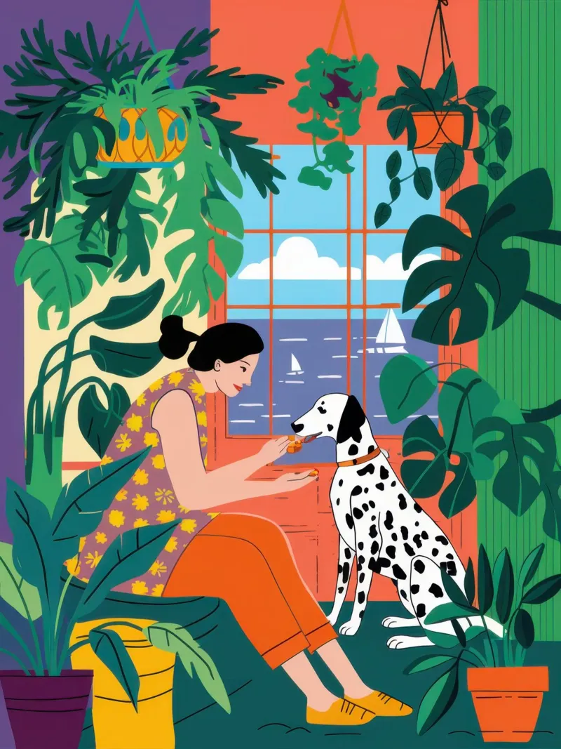 Dalmatian by the Window canvas by Luna Aura