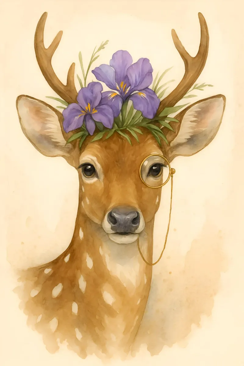 Iris Grace: The Woodland Aristocrat poster by Graceful Desine