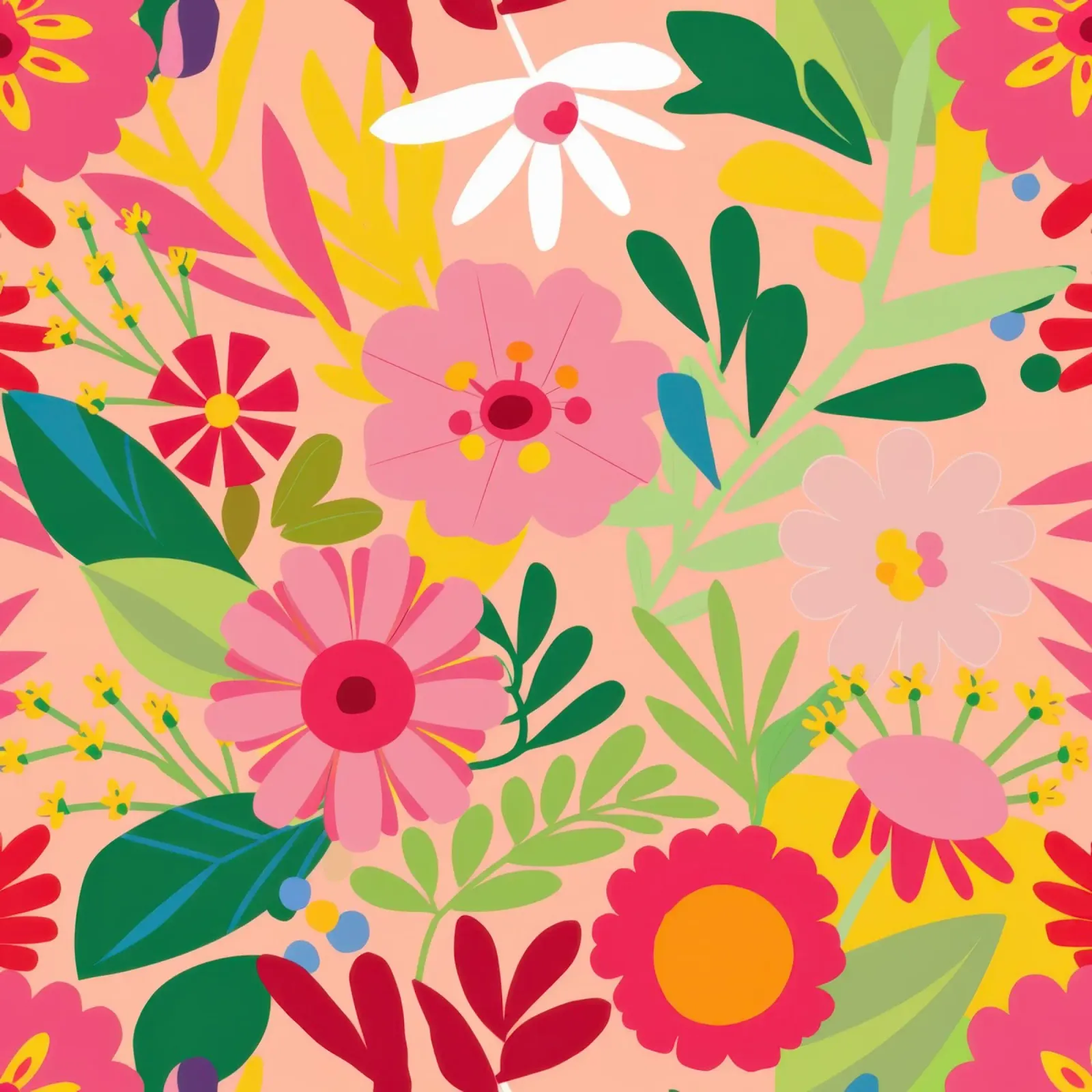 Vibrant Floral Garden canvas by Obs Canvas