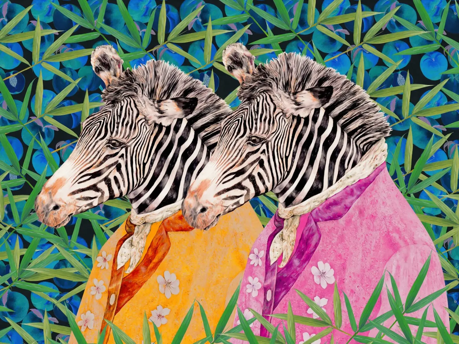 Zebre massimaliste poster con telaio in alluminio da Animal Crew