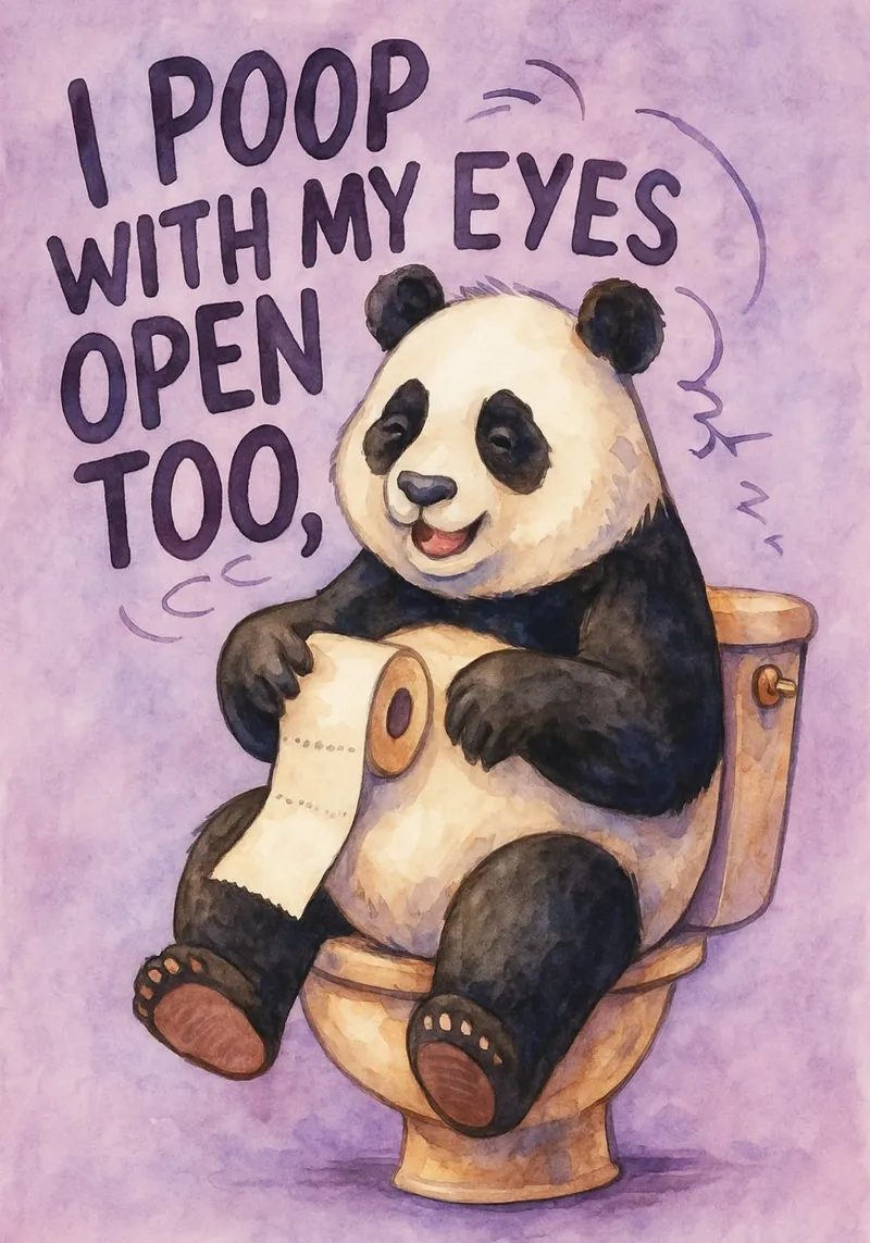 faccio la cacca anche con gli occhi aperti bear art design poster da pasadenan