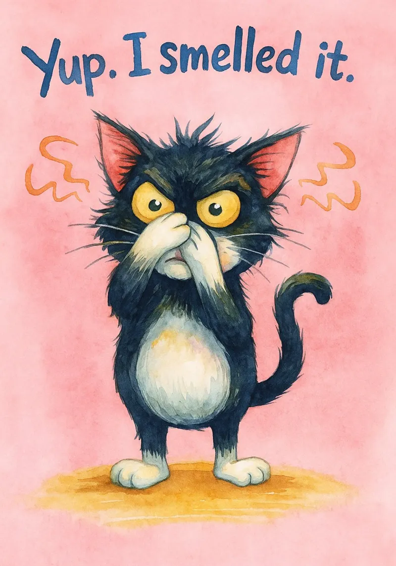 ho sentito l'odore del gatto disegno d'arte poster con telaio in plastica da pasadenan