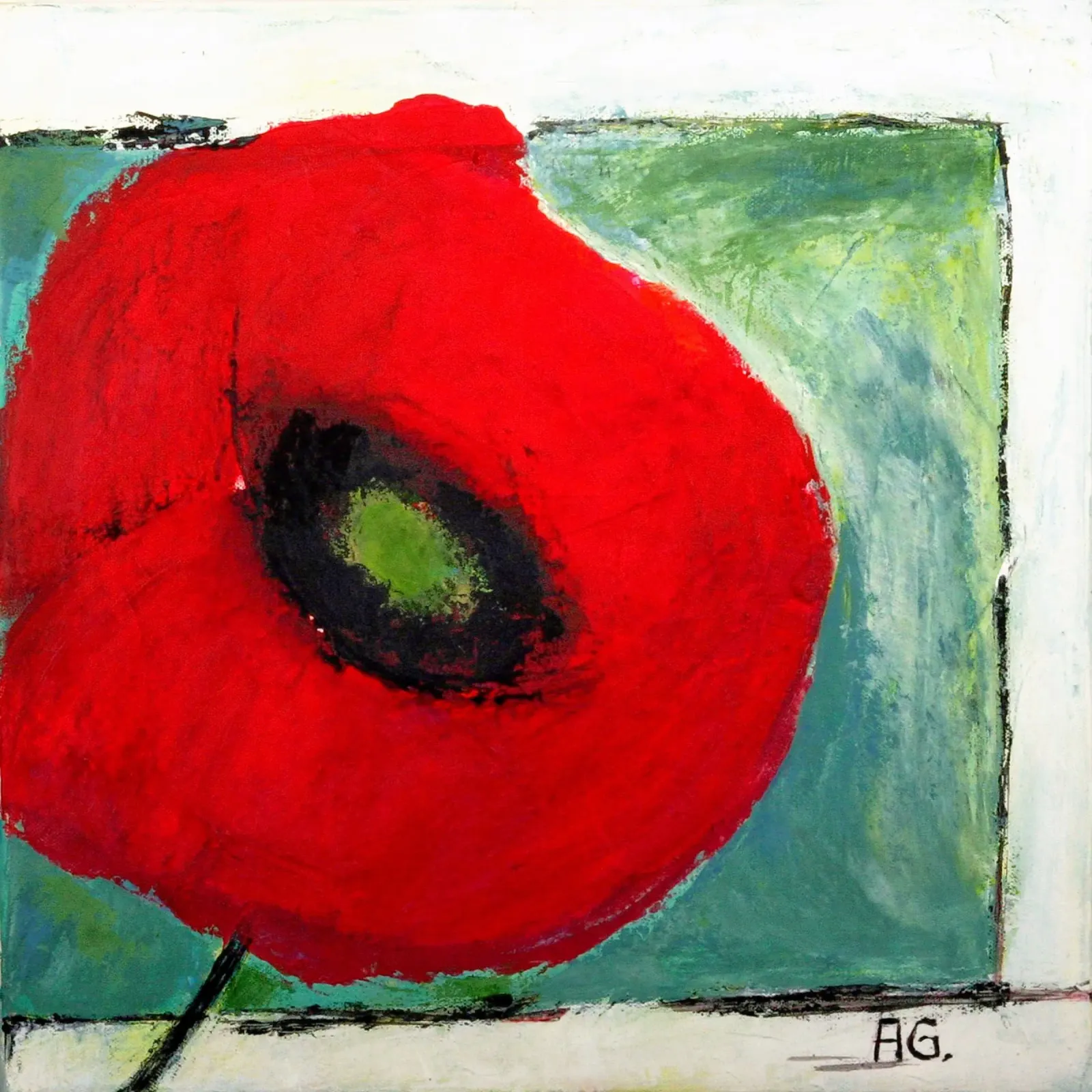 Mohn II poster con telaio in plastica da Anita Gewald