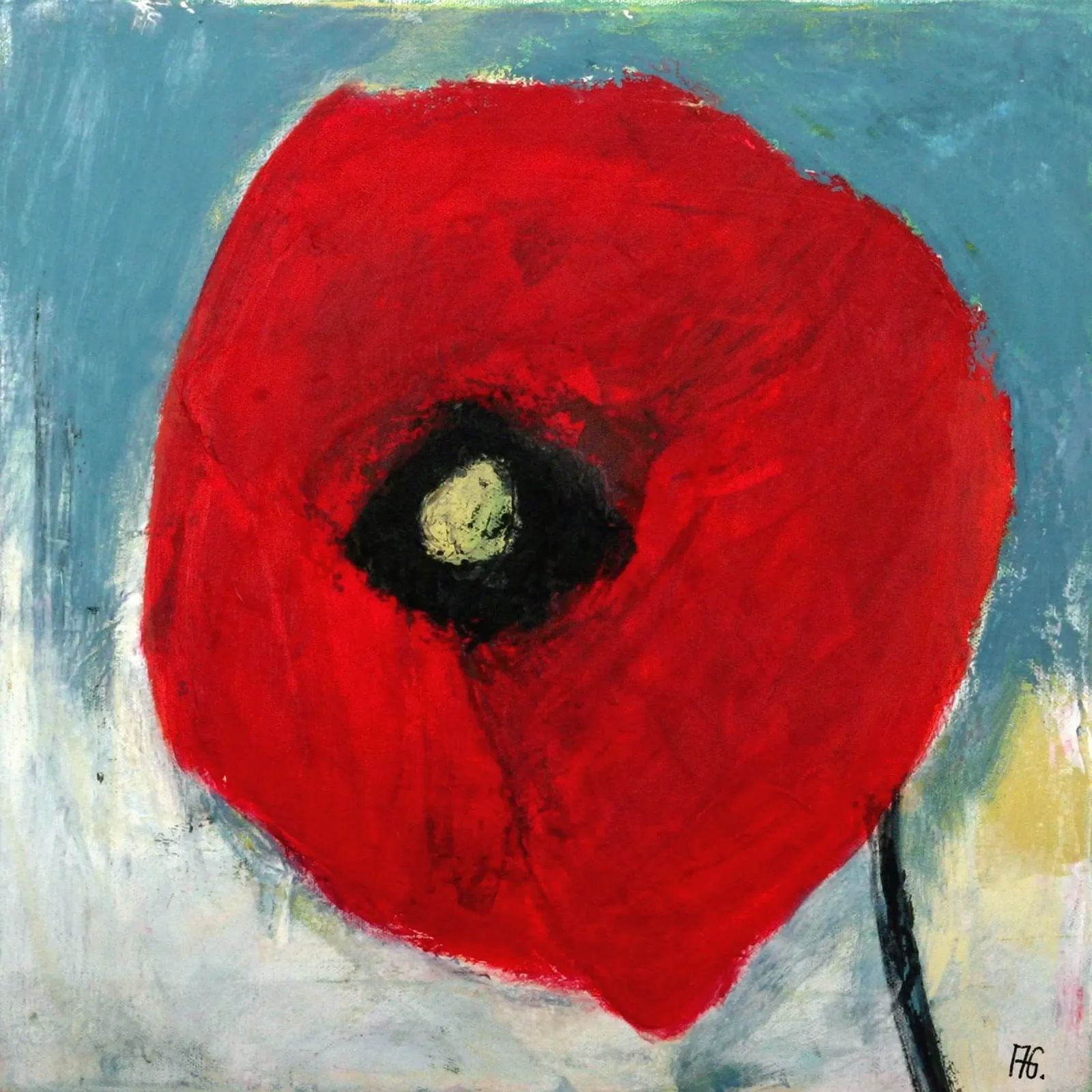 Mohn III poster con telaio in plastica da Anita Gewald